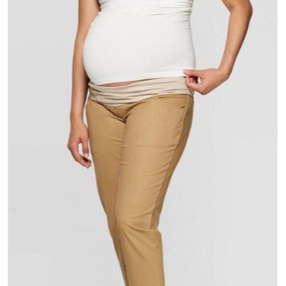 Isabel Maternity by Ingrid & Isabel Over Belly Slim Straight Cropped Pants
